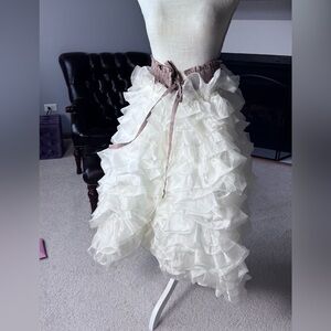 Elegant White Ruffled Skirt